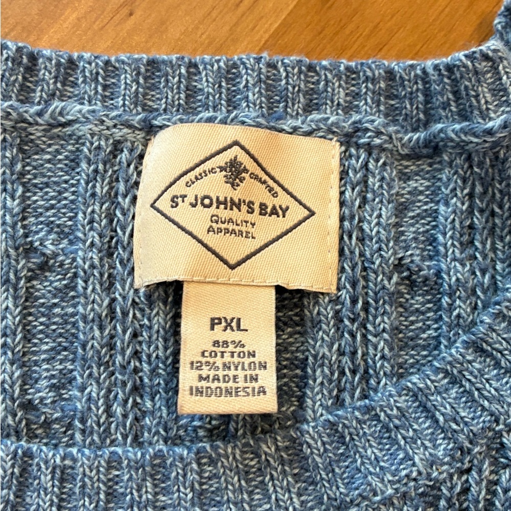 Elegant Blue Cable Knit Sweater - Picture 7 of 7
